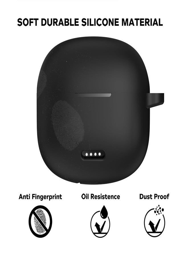 Sounce Silicone Case Cover for GOBOULT Z25 Earbuds | Shockproof Protective Case with Keychain | Front LED Visible | Black - Image 5